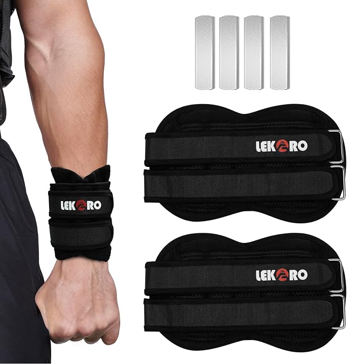 Adjustable Wrist Ankle Weights, Removable Arm & Leg Weight for Men & Women, Fitness, Strength Training, Running, Walking, Jogging, 1 Pair 2 Pack