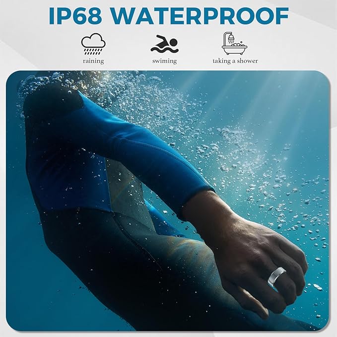 Smart Ring for Women Men Fitness Tracker with Blood Pressure,Heart Rate,Sleep Monitoring,Step Counting,for iPhone and Android,Waterproof Smart Blood Pressure Monitor,No Subscription Fees (Silver 9)