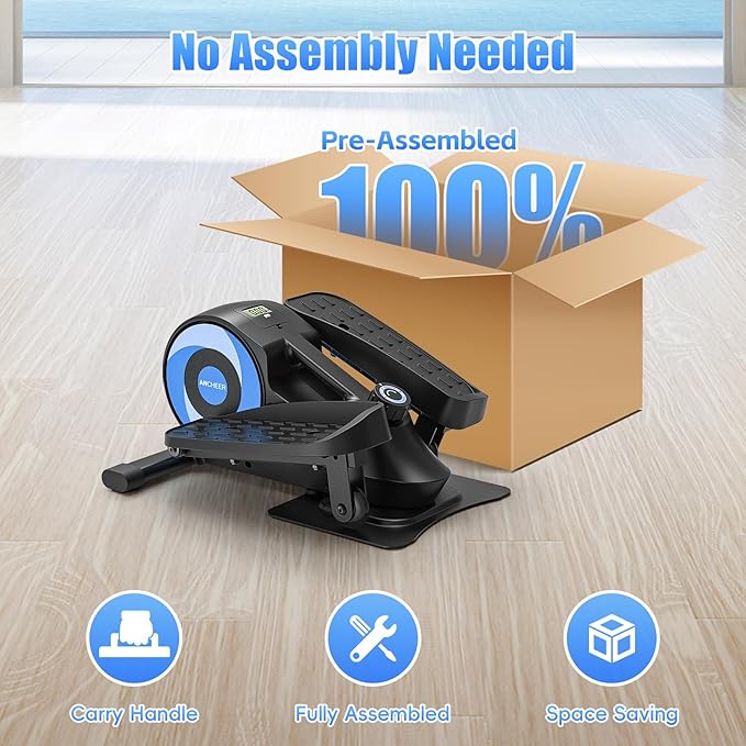 ANCHEER Under Desk Elliptical, Under Desk Bike Pedal Exerciser, Fully Assembled Leg Exerciser 2 in 1 Seated Standing Elliptical, Ultra-Quiet Mini Elliptical Machines for Home Office Use