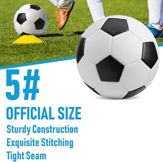 6-Pack Christian Charity Donation Soccer Balls with Pump, Sizes 5/4/3, Deflated Bulk Set for Samaritan's Purse Operation Christmas