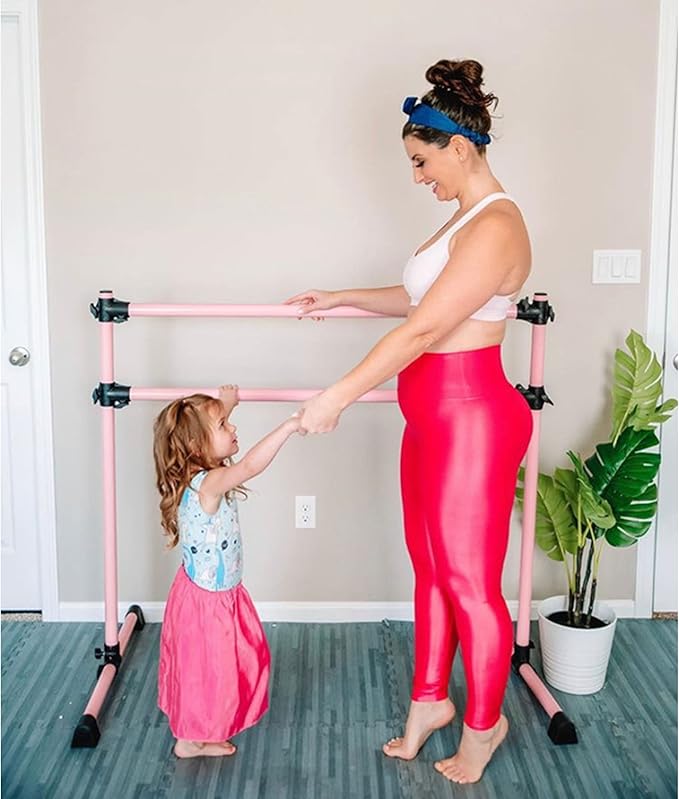 VITA Barre Portable Freestanding Double Ballet Barre, Prodigy, Aluminum | Adjustable Height, USA Made, Home or Gym Exercise Equipment for Kids & Adults | Dance, Fitness, Pilates