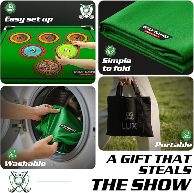 Upgraded Golf Game with 20 Velcro Golf Balls Chipping Game, 3IN 1 Battle Golf Chipping Games for Adults, Battlegolf Outdoor Set, Battle Golfs Pong Games, Indoor Golf Games for Kids