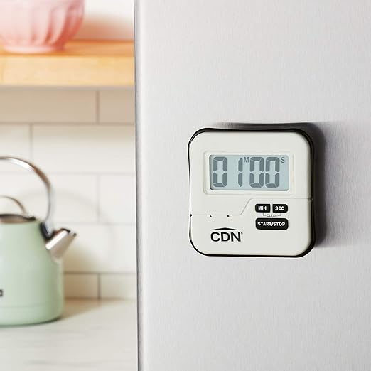CDN Waterproof Kitchen Timer | Big Digital Display | 90-Second Loud Alarm with Flashing Light | Shatterproof & Steamproof | Magnet & Stand Mount | Ideal for Chefs | TMW1