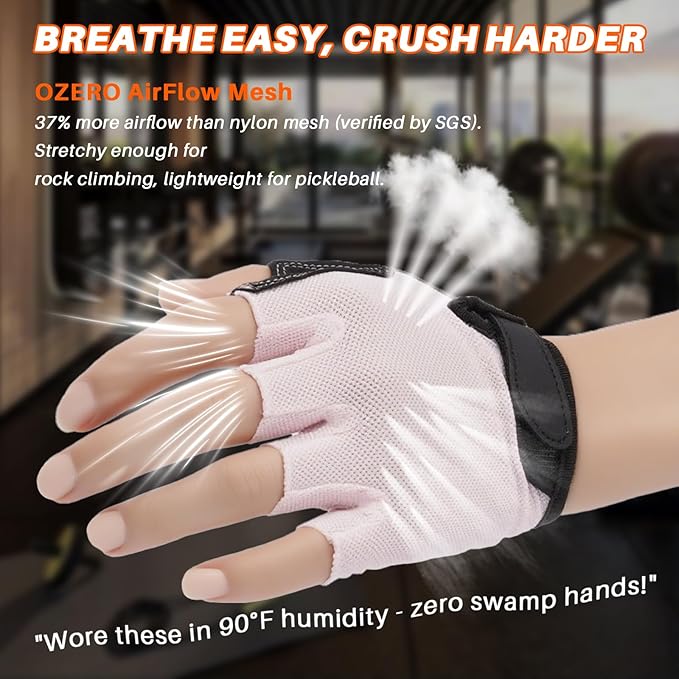 Double-Layer Deerskin Palm Gym Gloves: Anti-Slip Workout Gloves for Men & Women | Weight Lifting, Cycling, Rowing | Breathable 3D Padded Design