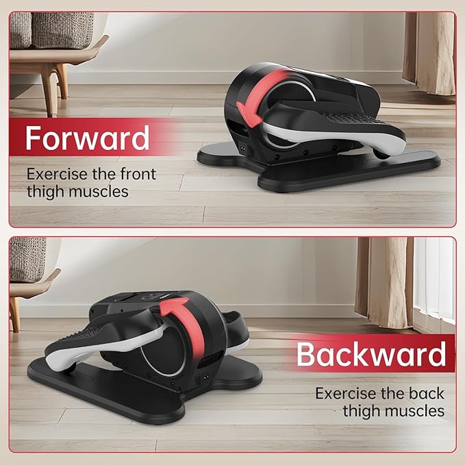 YAMO Under Desk Elliptical Machine Seated Ellipse Leg Exerciser for Seniors Fully Assembled Quiet Portable Elliptical Pedal Exerciser with Remote Control 12 Adjustable Speed Levels