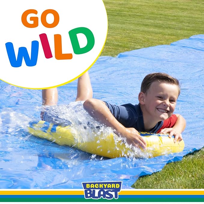 Backyard Blast Rider, Inflatable Body Board Slide Rider and Pool Float Toy