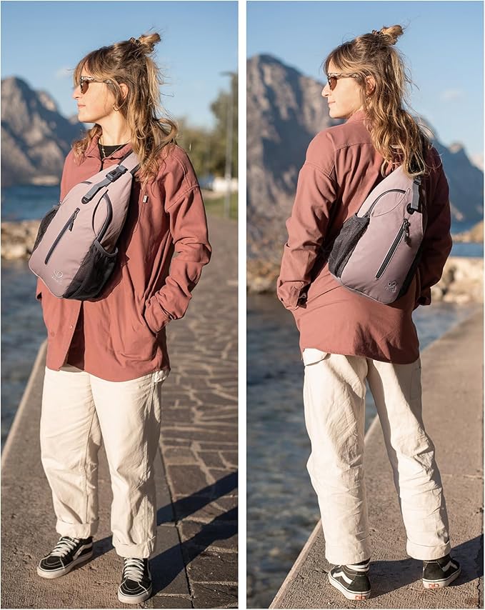 WATERFLY Crossbody Sling Backpack Sling Bag Travel Hiking Chest Bag Daypack