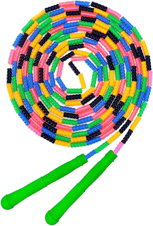 Dutch Jump Rope 16 FT 1 Pack/2 Pack, Long Soft Beaded Jump Rope, Adjustable Segmented Skipping Rope for Kids Adults, Multiplayer Jumping Rope for Fitness Outdoor