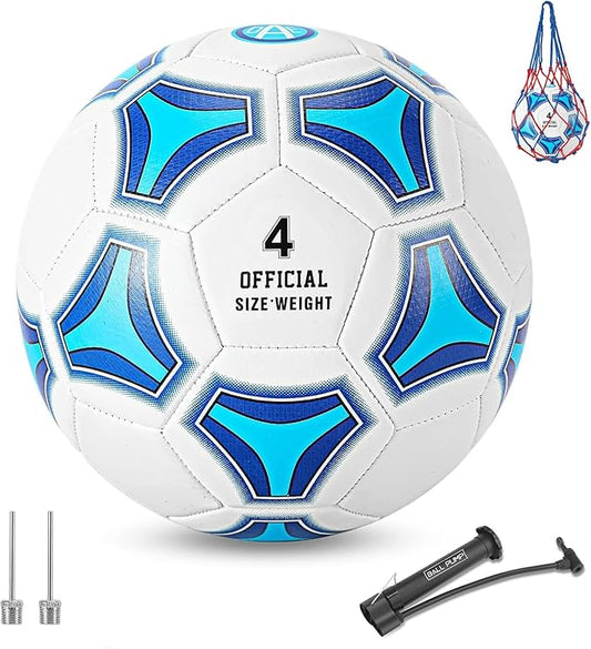 STEEFAN Soccer Ball Size 3/4/5 for Kids Outdoor Play,Color Change Soccer Stuff with Carry Net,Official Size Ball,Needles and Air Pump,Gift Idea for Kid Teen Boy Girl Junior and Men Women