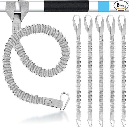 HESTYA 6 Pieces Kayak Paddle Leash Stretchable Paddle Rope Nylon Adjustable Kayak Coiled Rod Leash Lanyard Kayak Traction Rope for Kayak Canoe SUP Paddles Surfboard Fishing Poles Rods Accessories