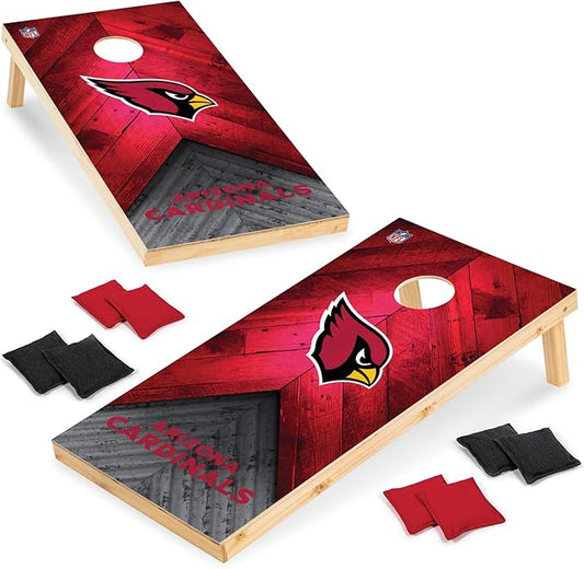 Wild Sports NFL Football 2' x 4' Regulation Size Solid Wood Cornhole Set with Direct Print HD Team Graphics Great Gift for Any Football Fan! Bean Bag Toss Family Outdoor Game