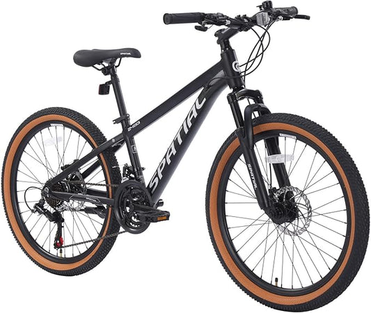 SPATIAL Mountain Bike, 24/26/27.5/29 inch Outdoor Cycling Bike,21/8 Speed Lightweight Aluminum Frame | Dual Disc Brakes,Adjustable Ergonomic Seat for Men Women Adult,MTB Bicycle