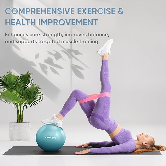 APEXUP Yoga & Pilates Ball - Anti Slip Heavy Duty Gym Ball for Fitness, Balance & Core Workout