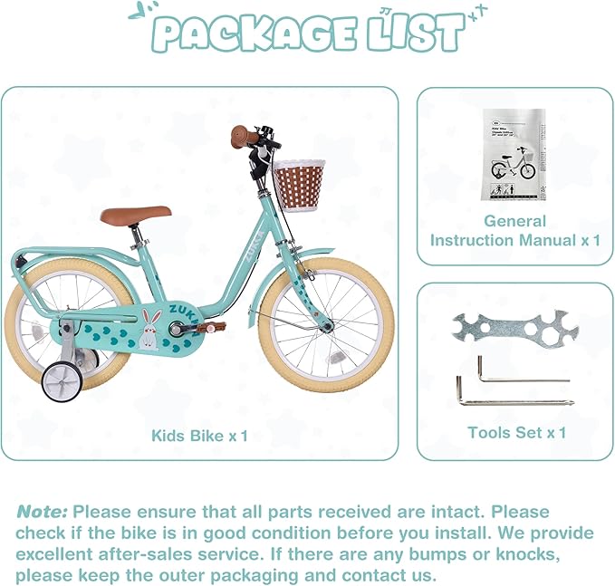 Kids Bike 16 inch Boys Girls Ages 4-7 Years Old Cruiser Bicycle with Woven Basket Single Speed for Youth Caliper Brake Band Brake Rear Rack Included Multiple Colors