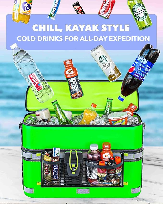 Skywin Kayak Cooler Behind Seat, Waterproof Cooler for Kayaking, Compatible with Lawn Chair Style Seats, Stores Drinks and Keeps Them Cool All Day