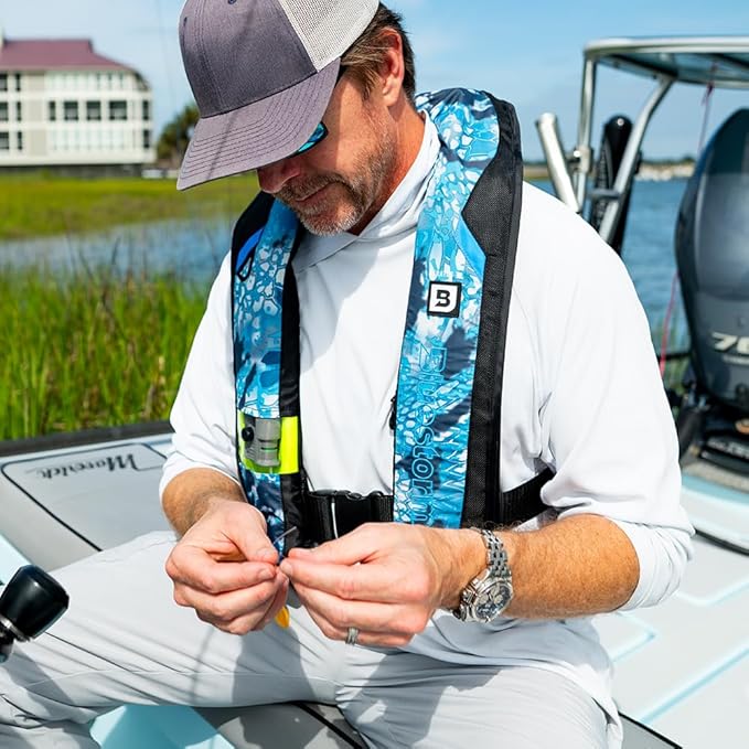 BLUESTORM Stratus 35 Inflatable Life Jacket PFD for Adults | US Coast Guard (USCG) Approved Automatic Self Inflating Life Vest Preserver with Manual Ripcord