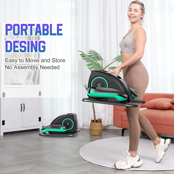 ANCHEER Under Desk Elliptical Machine, Electric Seated Pedal Exerciser, Mini Elliptical Machines for Seniors, LCD Display Monitor, Remote Control, Leg Exerciser for Home