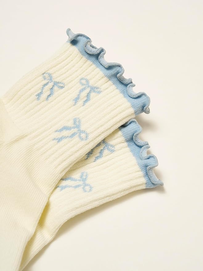 Crew Half Calf Grip Socks, Cutest Fruits Pilates Socks, Ruffle socks, Non-Slip, Barre Yoga Fitness