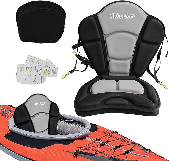 Thickened Kayak Seat,kayak seats with back support– Cushioned Canoe Backrest with Sit-On-Top Design, Padded Back Support for SUP Paddle Boards, Rafting, Fishing