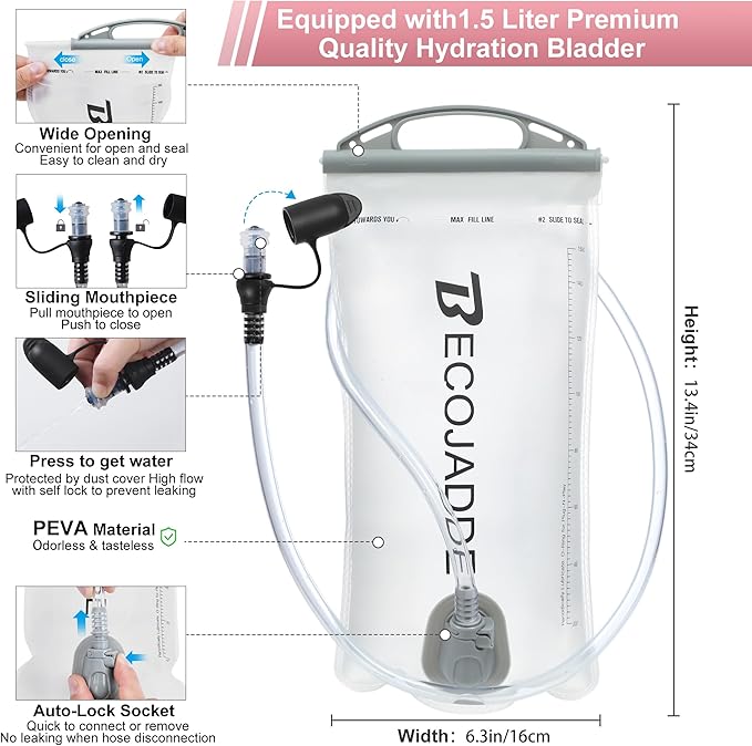 Running Vest Hydration Backpack for Men Women, 5L Lightweight Running Backpack Hydration Pack for Marathon, Trail, Cycling, Hiking, Jogging