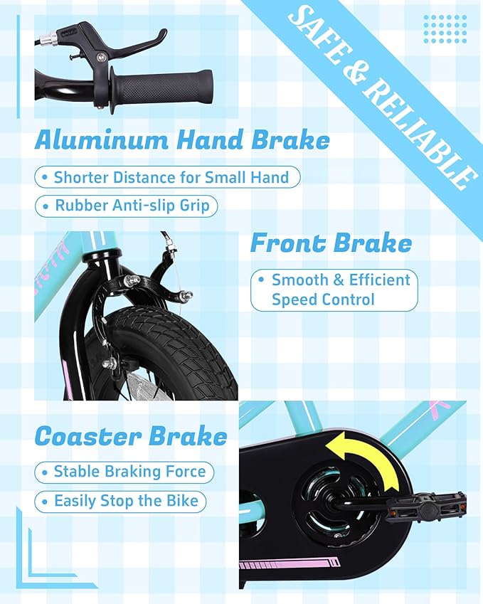 BMX Style Kids Bike for 2-8 Years Old Boys Girls Toddlers 12 14 16 Inches Bicycle with Training Wheels Coaster Brake, Multiple Color