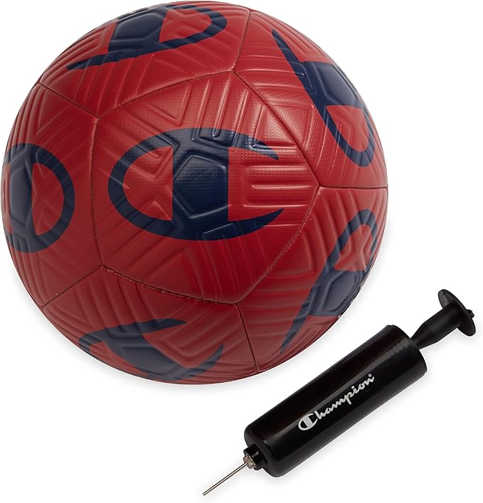 Champion Youth & Adult Soccer Ball - Paneled Design, Enhanced Control, Durable Cover & Butyl Bladder, for Indoor & Outdoor Training, Sizes 3, 4, 5, Includes 6" Pump