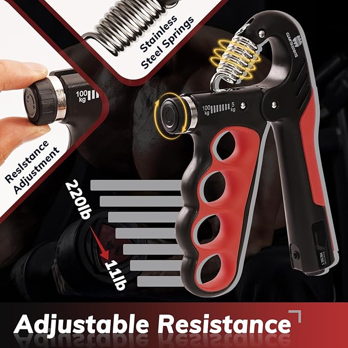 Grip Strength Trainer, Adjustable Resistance 11-220 Ibs Forearm Strengthener,Hand Grip Strengthener With Digital Counter,Improve Wrist Strength,Hand Recovery Exercises