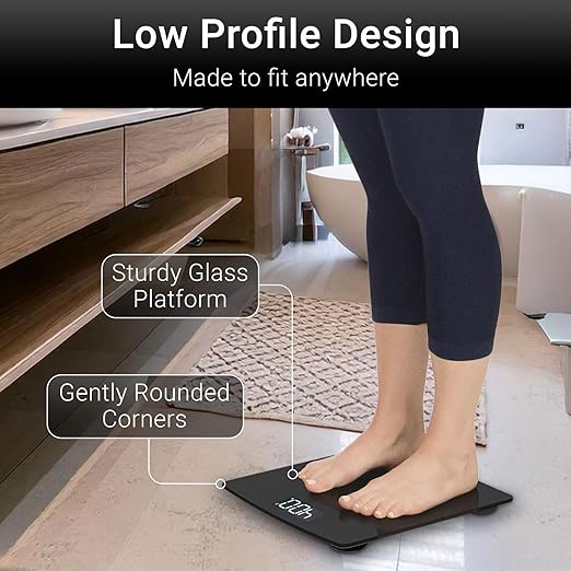 Vive Precision Smart Scale – Digital Bathroom Scale for Body Weight with Bluetooth & Vive App Sync – Accurate Health Monitor for Home, Track via Phone, 400 lb Capacity, Batteries Included (Black)