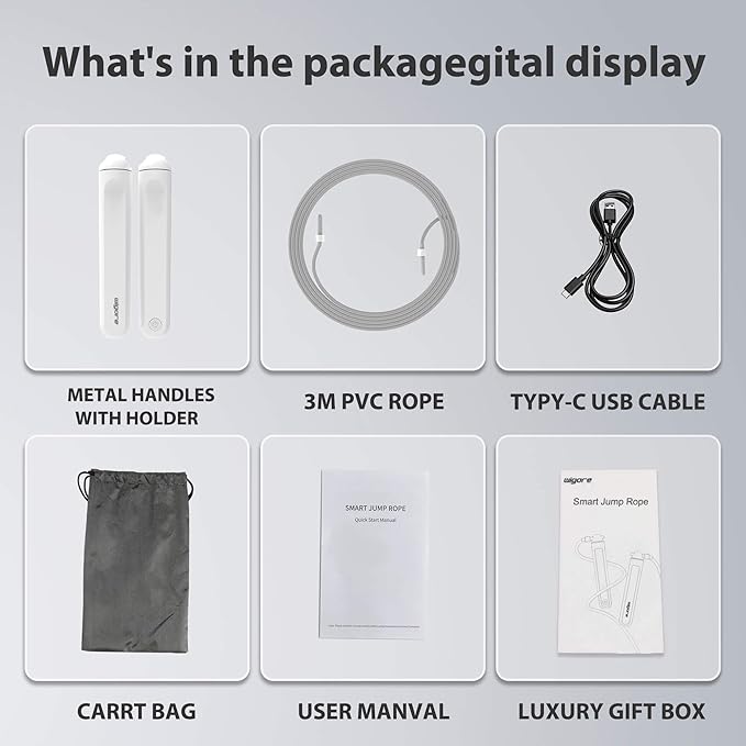 Jump Rope With Counter and App - Tangle-Free Rapid Speed Skipping Rope for Fitness, Home Exercise, Workout - Gifts for Adults, Women, Men, Kids