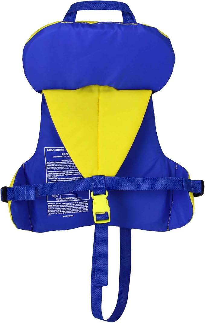 Stohlquist Infant Life Jacket, US Coast Guard Approved, Type II Life Vest (20-30 lbs) for Babies and Toddlers, Support Collar with Grab Handle, PFD for Pools, Lakes and Boating