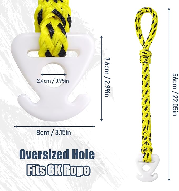 Boat Tow Rope 60ft 3-6K, Floating Ropes for Towable Tubes，Watersport Accessories