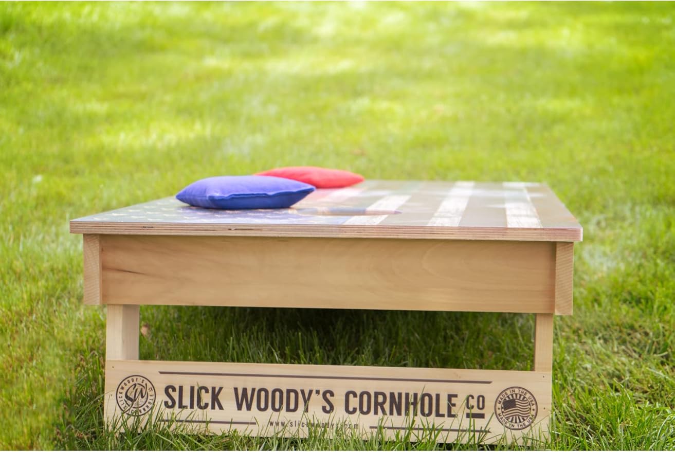 Slick Woody's Professional-Grade TREX Cornhole Boards - 4'x2' All Weather Regulation Corn Hole Toss Game with 8 Resin Filled Bags