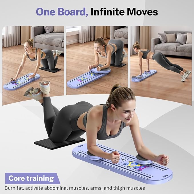 Pilates Board,Foldable Pilates Reformer Equipment with Timer, 7-in-1 Multi-Purpose Portable Pilates Reformer Machine Home Pilates Kit for Home Workout,Fitness,Exercise,Abs