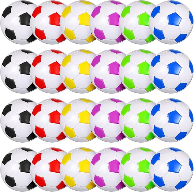 HyDren 24 Pack Soccer Balls Bulk with Pump Official Outside Christian Charity Donation Sport Soccer Balls Gifts for Teens Adults