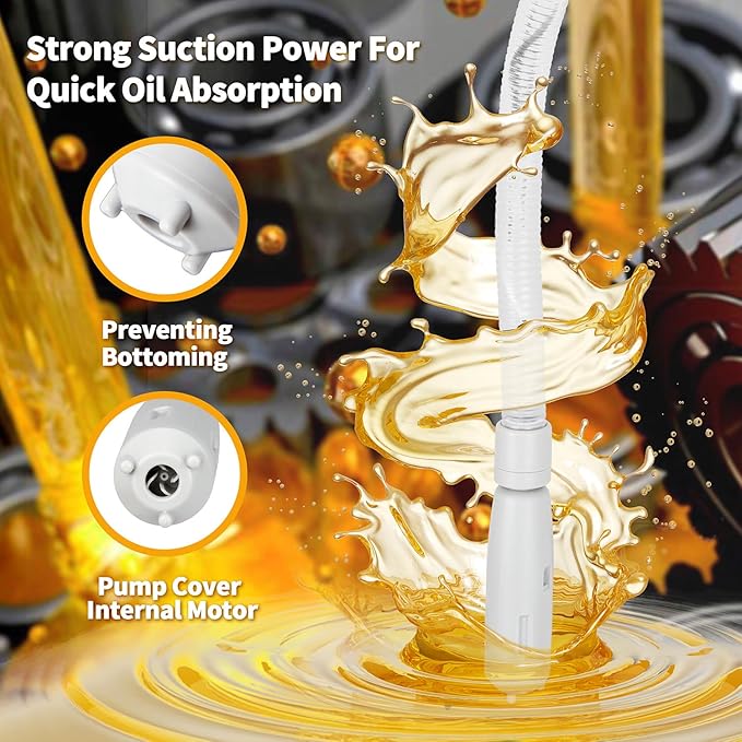 Battery-Powered Fuel Transfer Pump - No Spill Portable Siphon with 3 Adapters & Auto Shut-Off for Gas/Diesel/Kerosene/Water (3.2 Gallons Per Min,12LPM) (Gray)