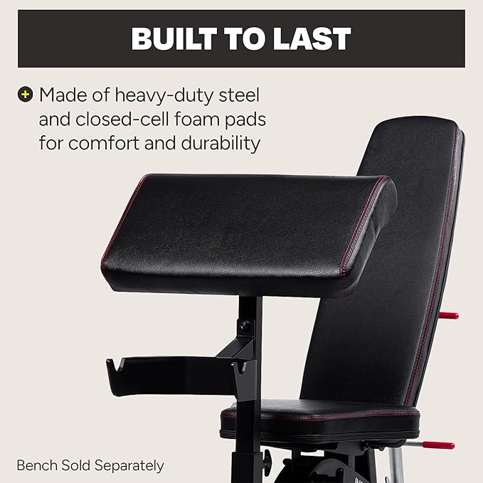 Inspire Fitness Preacher Curl Attachment – Bicep Curl Bench Attachment for SCS & FT1 Benches – Ideal for Hand Curl Exercises