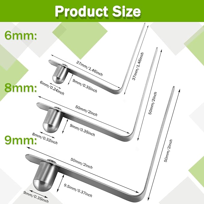 Moxweyeni 8 Pieces Push Button Spring Clips Tent Pole Clips Stainless Steel Kayak Paddle Spring Snap Clips Locking Tube Pin for Camping Kayak Paddle Tent Pole