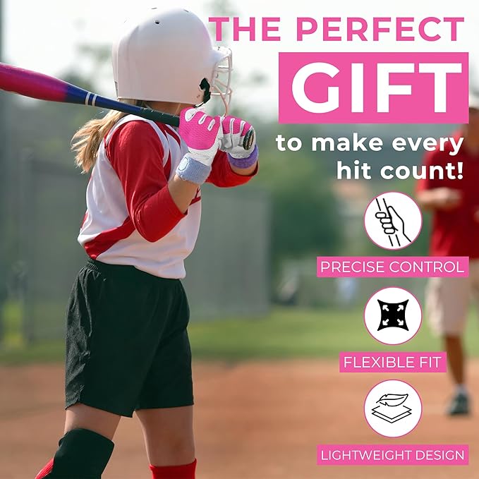 HANDLANDY Baseball Batting Gloves for Adult Youth, Grip Breathable Softball Batting Gloves Fit Men Kids Boys Girls