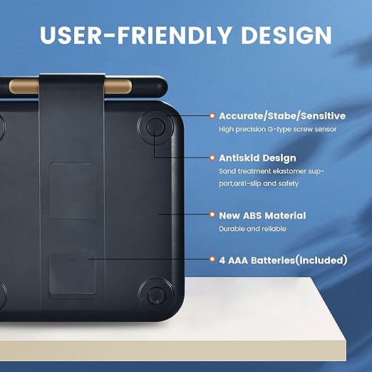 EILISON Smart Scale for Body Weight: 8-Electrode Precision Digital Bathroom Scale for Fat BMI 32 Muscle Body Composition Analyzer, Highly Accurate Weighing Machine, 400lbs (8 Electrode Black)