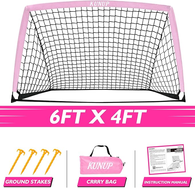 5×3 6x4 9x5 FT Portable Kids Soccer Goal for Backyard, Foldable Soccer Practice Net with Carrying Bag for Toddler Youth Adult Pop Up Soccer Training Equipment Indoor and Outdoor Sports Game