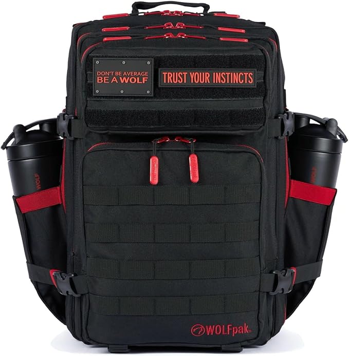 WOLFpak 45L Backpack (Red Wolf) Camping, Hiking, Gym Backpack