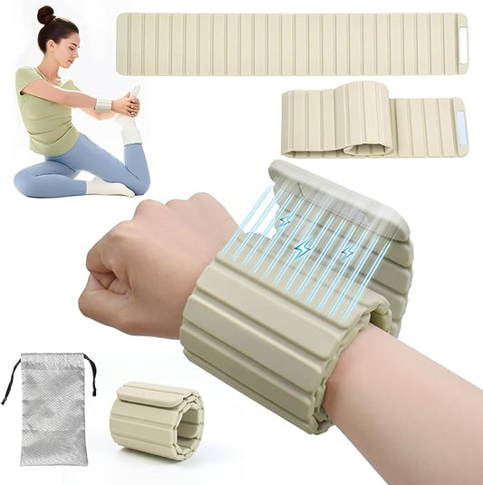 Adjustable Ankle and Wrist Weights for Women & Men - Ultra-Thin Magnetic Design, Skin-Friendly Silicone with Steel Blocks for Yoga, Pilates, Swimming,Gym, Arm & Leg Weights Set of 2