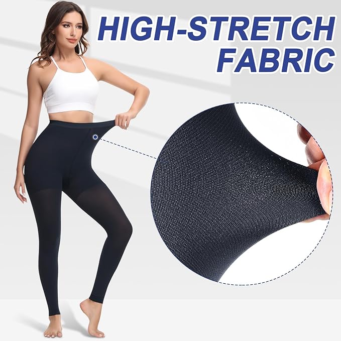 beister Medical Compression Pantyhose for Women & Men, 20-30mmHg Graduated Support Tights, Opaque Footless Waist High Compression Stockings & Leggings for Varicose Veins, Edema, Flight, DVT