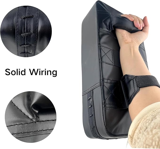 TLBTEK Taekwondo Kick Shield - Muay Thai MMA Karate Kickboxing Training Pads - Curved Leather Strike Shield