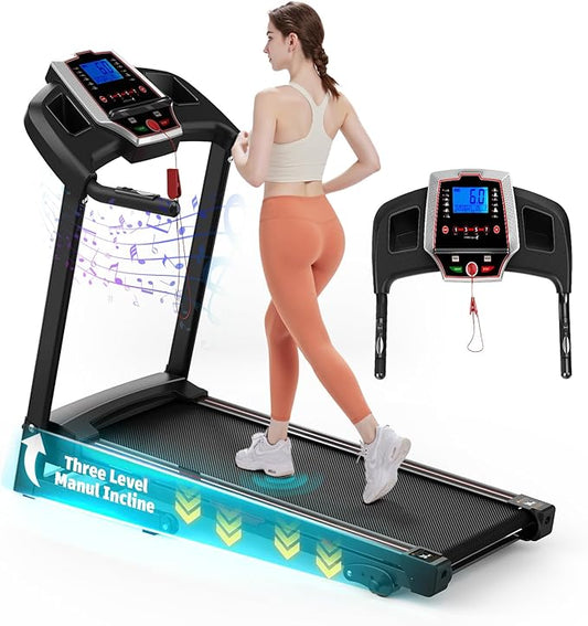Walking Pad Treadmill Treadmills for Home Folding Treadmill with Incline 3.5HP Quiet Brushless, Running Machine 330 Lbs Capacity, App, Pulse Sensor Heart Rate with LCD Display Holder for Cup & Phone