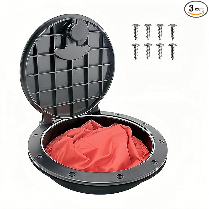 6/8/9 Inch Round Hatch Cover Deck Plate ABS Accessories Hatch Cover with Red Waterproof Bag for Kayak Boat Fishing Rigging
