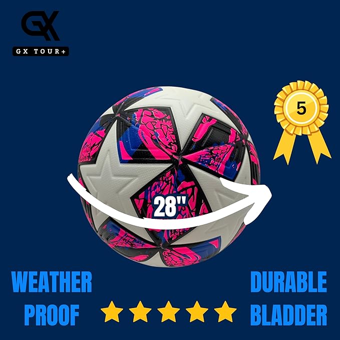 Soccer Ball Size 4. GX Soccer Champions Soccer Ball. Professional Grade PU Durable Material.