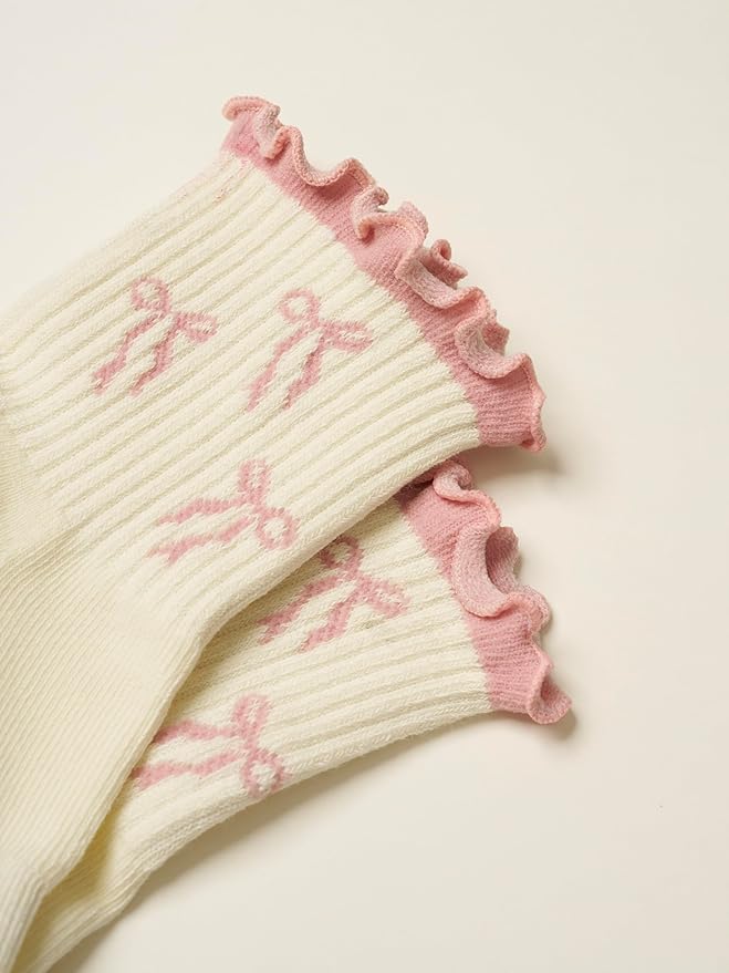 Crew Half Calf Grip Socks, Cutest Fruits Pilates Socks, Ruffle socks, Non-Slip, Barre Yoga Fitness