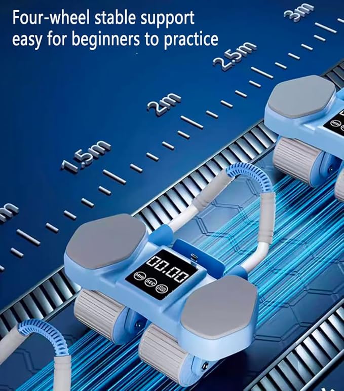 Ab roller wheel,The upgraded four-wheel abdominal wheel used for enhancing abdominal muscle exercises is abdominal fitness wheel that is more suitable for the home gym., Blue