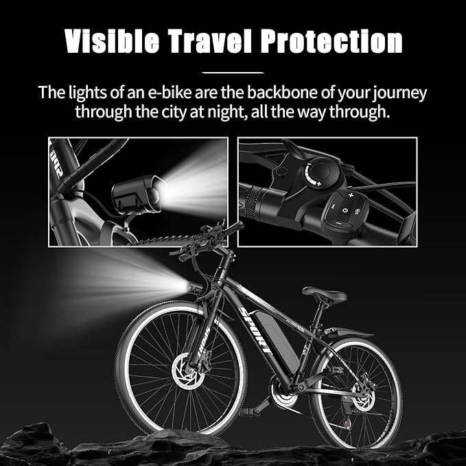 G26 Electric Bike for Adults, 26" Electric Mountain Bike with 750W Peak Brushless Motor, Max 35-45 Miles 25MPH Electric Bicycles, Removable Battery, Ebike for Adults 7-Speed, LCD Display